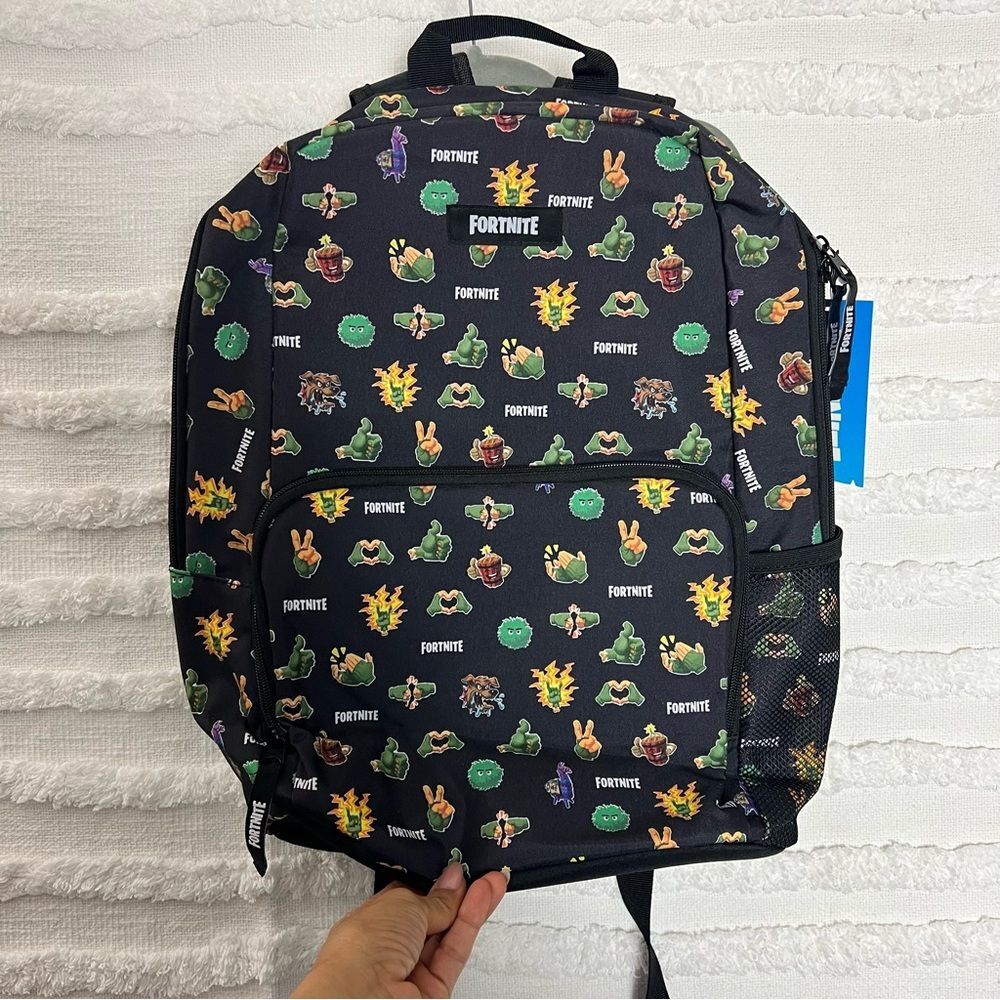 Fortnite Kids Backpack - Black with Multicolor Print